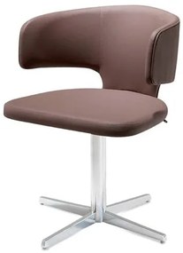 Cadeira Hug Assento Estofado Linho Trufa com Base Aranha em Aluminio - 46909 Sun House