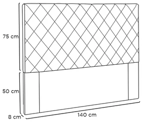 Cabeceira Cama Box Casal 140 cm Dubai Veludo Cinza S04 - D'Rossi