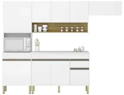 Armário de Cozinha 4 peças Balcão com Tampo 150cm Lina17 Z06 Supremo/F