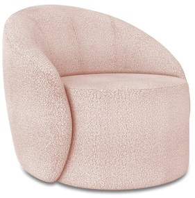 Poltrona Decorativa Orgânica Giratória Lua Bouclê D03 - D'Rossi - Rose