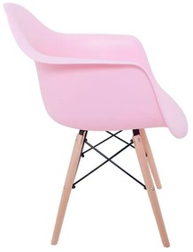 Kit 02 Cadeiras Melbourne Eiffel Charles Eames Base Madeira - Rosa - D'Rossi