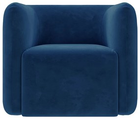 Kit 2 Poltronas Decorativas Sala de Estar Trinidad Base Fixa Veludo Azul Marinho G33 - Gran Belo