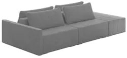 Sofá Ilha Modular com Puff para Sala Living 252cm Georgia Z08 Veludo C