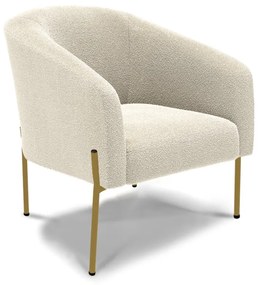 Cadeira Sala de Jantar Pé de Ferro Dourado Stella Bouclê D03 - D'Rossi - Bege