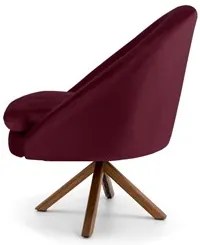 Poltrona Decorativa Base Giromad Madeira Rafa C-278 Veludo Marsala - D