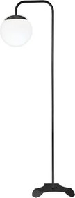 Abajur de Chão Moderno Tubeto Bola de Vidro | Soq: E27 | Cor: Preto | Tam: 150cm | Mod: Tubeto Bola de Vidro