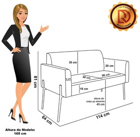 Sofá Namoradeira e 2 Poltronas Pé de Ferro Dourado Marisa Corino Branco D03 - D'Rossi