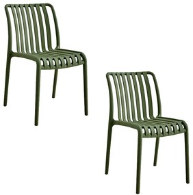 Kit 2 Cadeiras Monoblocos Área Externa Ipanema com Proteção UV Verde G56 - Gran Belo