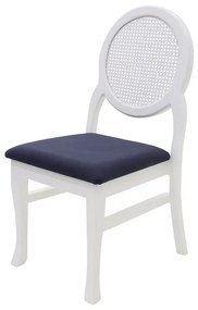 Cadeira de Jantar Medalhão Contemporânea Encosto Palha - Wood Prime 38010
