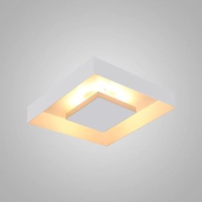 Luminária De Embutir Home Quadrado Halopin 2Xg9 25X25Cm Metal | Usina... (BT - Branco Texturizado + BR-F - Branco Fosco)