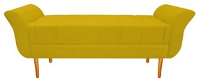 Recamier Estofado Ari 140 cm Casal Corano Amarelo - ADJ Decor
