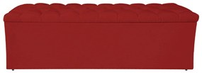 Calçadeira Estofada Liverpool 140 cm Casal Corano Vermelho - ADJ Decor