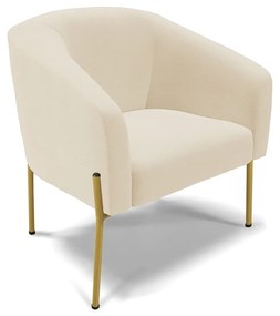 Poltrona Decorativa Pé de Ferro Dourado Stella Linho D03 - D'Rossi - A19 Bege
