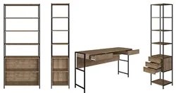 Conjunto Escritório Completo Estilo Industrial Steel Quadra Vermont Ba