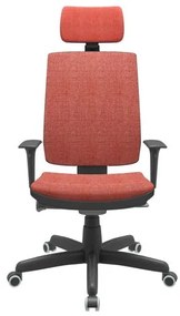 Cadeira Office Brizza Soft Concept Rosé Autocompensador Com Encosto Cabeça Base Standard 126cm - 63454 Sun House