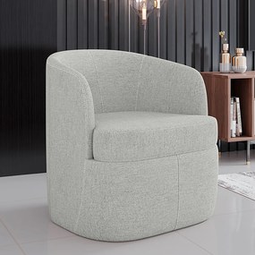 Poltrona Bel Decorativa Sala de Estar Design Moderno Base Giratória Linho Cinza G33 - Gran Belo