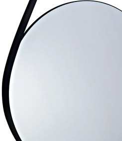 Espelho Adnet Redondo Preto com Alça Metálica 77x50 cm - D'Rossi