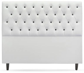 Cabeceira Cama Box Solteiro 90cm Nicole Corano Branco Botão Preto - Sheep Estofados - Branco