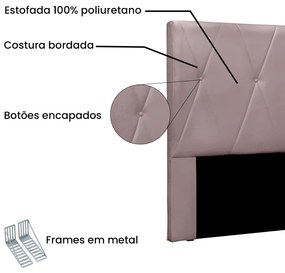 Cabeceira Cama Box Casal 140 cm Aquilla Veludo Lilás S04 - D'Rossi