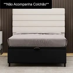 Base para Cama Box Baú Casal 138x188cm Hit I02 Corano Preto - Mpozenat