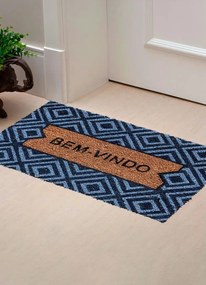 Capacho Geométrico Fibra de Coco Corttex Marrom