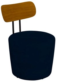 Poltrona Decorativa Addams Veludo Azul Marinho G45 - Gran Belo