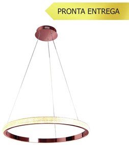 Pendente Intense Anel Redondo Ø60Cm Led 32W 3000K Bivolt Rose Gold Pol... (RG-P = Rose Gold Polido)