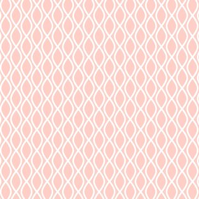 Papel de Parede Geométrico Rosa e Branco 0.52m x 3.00m