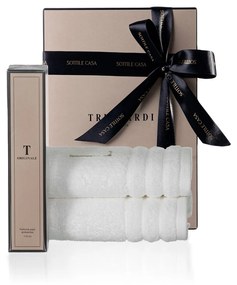 Kit Presente Trussardi Perfume p/ Ambientes Originale 110ml + 2 Toalhas de Lavabo Imperiale Branco