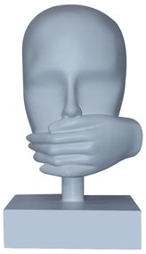 Escultura Decorativa Mascara Rosto Silêncio Branco G07 - Gran Belo