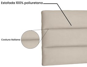 Cabeceira Painel La Italiana Para Cama Box Solteiro 90 cm Suede - D'Rossi - Bege