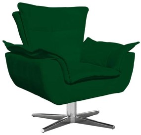 Poltrona Giratória Opala Suede Verde Base Estrela Cromada D'Rossi