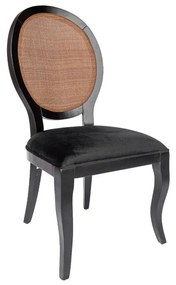 Cadeira Delicate Palha - Preto - Tecido Veludo Preto  Kleiner