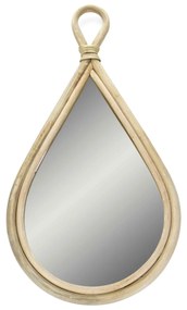 Espelho Decorativo Gota Em Rattan Madeira Oval 75x40 Cm - D'Rossi