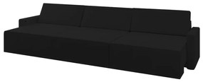 Sofá Retrátil Embutido Modulado 5 Lugares Xerxes 292cm USB Veludo Preto G33 - Gran Belo