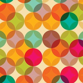 Papel de parede adesivo geométrico círculos coloridos