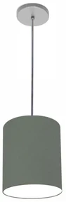 Lustre Luminária Pendente Vivare Free Lux PE-4103CZ Cúpula em Tecido 15x20cm
