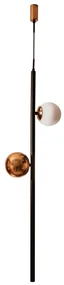 Pendente Organic Vertical Ø29X100Cm Alumínio E Globo Ø12Cm 1Xg9 Por Wa... (GF-M - Grafite Metálico)