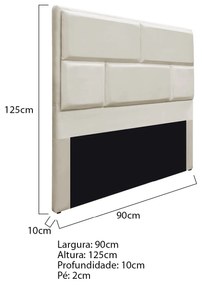 Cabeceira Solteiro Brick P02 90 cm para cama Box Linho - ADJ Decor