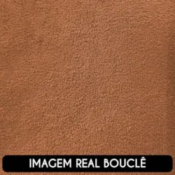 Poltrona para Sala de Estar Decorativa Quadrada Maggie Z08 Boucle Terr