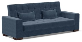 Sofá Cama Casal 3 Lugares 210cm Lisboa Suede  D03 - D'Rossi - Azul Marinho