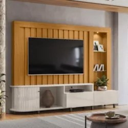 Estante Painel Para TV 70 Pol 242cm Le Gard Z10 Off/Cinamomo - Mpozena