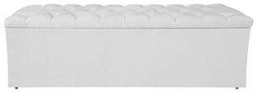 Calçadeira Estofada Liverpool 140 cm Casal Corano Branco - ADJ Decor