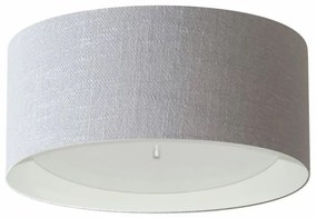 Plafon Cilíndrico Md-3161 Cúpula em Duplo Tecido 50x25cm Cinza / Branco - Bivolt