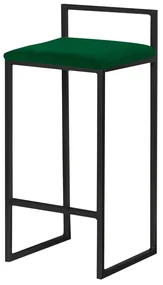 Banqueta Decorativa Selena Base Preta Suede Verde G41 - Gran Belo