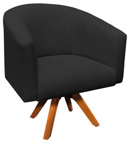 Poltrona Decorativa Giratória MM30 Stella Linho Preto D03 - D'Rossi