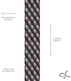 Adesivo Capitonê Couro Preto com Costura