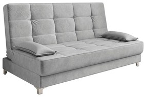 Sofá Cama Equador 193 cm Encosto Reclinável Veludo Pés Plástico Cromado - D'Rossi - Cinza