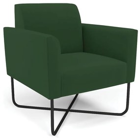 Poltrona Base X Industrial Preto Marisa Veludo Verde D03 - D'Rossi