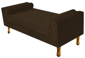 Recamier Baú Félix Solteiro 90cm Suede Marrom - ADJ Decor